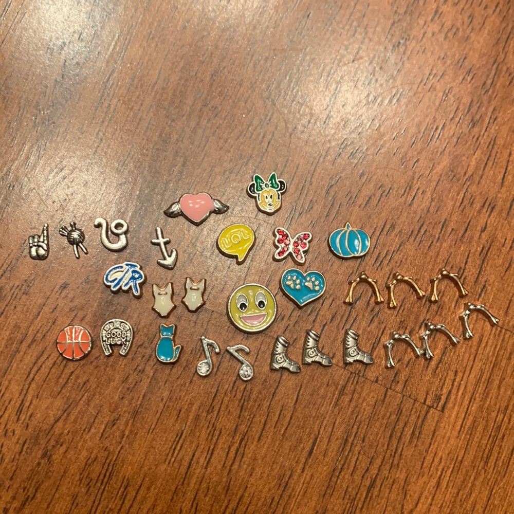 Set of 28 Origami Owl type charms